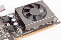 Dichte video grafische de kaartadapter van de meningscomputer royalty-vrije stock afbeelding Dichte video grafische de kaartadapter van de meningscomputer royalty-vrije stock afbeelding