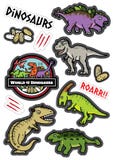 Dicut d'autocollant de conception de caractères de dinosaures illustration stock Dicut d'autocollant de conception de caractères de dinosaures illustration stock