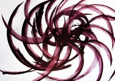 Die Bürste zeichnet halbkreisförmige Linien in der Richtung von der Mitte des Formats Harmonische Bewegung und wirbelnde Flüsse lizenzfreie stockbilder Die Bürste zeichnet halbkreisförmige Linien in der Richtung von der Mitte des Formats Harmonische Bewegung und wirbelnde Flüsse lizenzfreie stockbilder