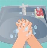 Die dritte Stufe der waschenden Hände lizenzfreie abbildung Die dritte Stufe der waschenden Hände lizenzfreie abbildung