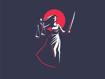 Die Göttin von Gerechtigkeit Themis vektor abbildung Die Göttin von Gerechtigkeit Themis vektor abbildung