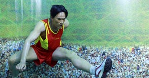 Die Wachsfigur berühmter Hürdenspringerliu-xiangs lizenzfreie stockfotografie Die Wachsfigur berühmter Hürdenspringerliu-xiangs lizenzfreie stockfotografie