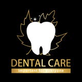 Diente blanco del cuidado dental en fondo negro ilustración del vector Diente blanco del cuidado dental en fondo negro ilustración del vector
