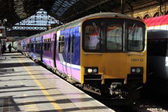 Diesel multiple unit train in Preston station royalty free stock image Diesel multiple unit train in Preston station royalty free stock image