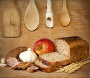 Diet vintage food in retro kitchen still life stock photos Diet vintage food in retro kitchen still life stock photos