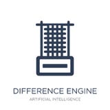 Difference engine icon. Trendy flat vector Difference engine ico royalty free illustration Difference engine icon. Trendy flat vector Difference engine ico royalty free illustration