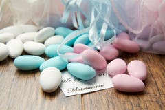 Different colored candy favor