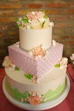 Different shape three tiered cake for formal events, weddings or birthday parties stock image Different shape three tiered cake for formal events, weddings or birthday parties stock image