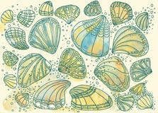 Différents coquillages perlés Marin, bleu, ensoleillé, divers dans la forme photos libres de droits Différents coquillages perlés Marin, bleu, ensoleillé, divers dans la forme photos libres de droits