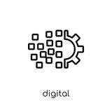 digitaal transformatiepictogram In modern vlak lineair vectordi stock illustratie digitaal transformatiepictogram In modern vlak lineair vectordi stock illustratie