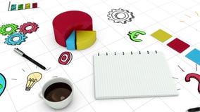 Digital animation of graph and notebook