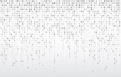 Digital binary code. Computer matrix data falling numbers, coding typography and codes stream gray vector background stock illustration Digital binary code. Computer matrix data falling numbers, coding typography and codes stream gray vector background stock illustration