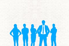 Business people silhouettes against white wall royalty free illustration Business people silhouettes against white wall royalty free illustration
