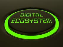 Digital Eco Wiedergabe der System-Daten-Interaktions-3d stock abbildung Digital Eco Wiedergabe der System-Daten-Interaktions-3d stock abbildung