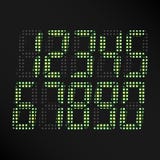 Digital Glowing Numbers Vector. Set Of Digital Green Numbers On Black Background. Classic Symbol Of time. Retro Clock, Count, Disp vector illustration Digital Glowing Numbers Vector. Set Of Digital Green Numbers On Black Background. Classic Symbol Of time. Retro Clock, Count, Disp vector illustration