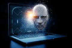 Digital-Kopf, Konzept der künstlichen Intelligenz lizenzfreie abbildung Digital-Kopf, Konzept der künstlichen Intelligenz lizenzfreie abbildung