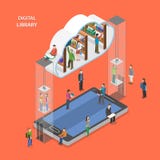 Digital library flat isometric vector concept. royalty free illustration Digital library flat isometric vector concept. royalty free illustration