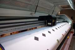 Digital printing - wide format printer stock photo Digital printing - wide format printer stock photo
