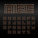 Digital vector alphabet, isolated abstract technology font. Microchip ABC logo set. Electronic circuitry signs royalty free illustration Digital vector alphabet, isolated abstract technology font. Microchip ABC logo set. Electronic circuitry signs royalty free illustration