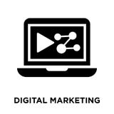 Digitale die marketing pictogramvector op witte achtergrond, embleem wordt geïsoleerd stock illustratie Digitale die marketing pictogramvector op witte achtergrond, embleem wordt geïsoleerd stock illustratie