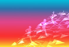 Digitaltechnik kreatives laufendes f des Sports und des gesunden Dreiecks lizenzfreie abbildung Digitaltechnik kreatives laufendes f des Sports und des gesunden Dreiecks lizenzfreie abbildung