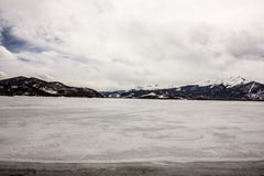 Frozen but extremely scenic and serene Lake Dillon in early spring, Colorado, USA royalty free stock images Frozen but extremely scenic and serene Lake Dillon in early spring, Colorado, USA royalty free stock images