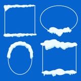 Dilua a coleção alinhada do quadro com neve no azul ilustração royalty free Dilua a coleção alinhada do quadro com neve no azul ilustração royalty free