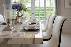 Dining table in vintage style with elegant table setting Stock Photo Dining table in vintage style with elegant table setting Stock Photo