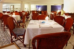 Dinner room into Arraial d'Ajuda Eco Resort royalty free stock images Dinner room into Arraial d'Ajuda Eco Resort royalty free stock images
