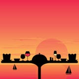 Dinner Sunset On The Beach Stock Images Dinner Sunset On The Beach Stock Images
