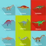 Dino icons set, flat style royalty free illustration Dino icons set, flat style royalty free illustration