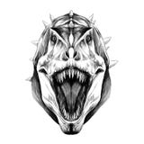 The dinosaur head open mouth sketch vector graphics royalty free illustration The dinosaur head open mouth sketch vector graphics royalty free illustration