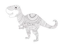 dinosaur Página da coloração Vetor cartoon Arte isolada ilustração do vetor dinosaur Página da coloração Vetor cartoon Arte isolada ilustração do vetor