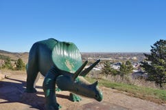 Dinosaurien parkerar i den snabba staden, South Dakota royaltyfri fotografi Dinosaurien parkerar i den snabba staden, South Dakota royaltyfri fotografi
