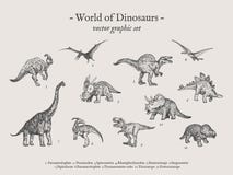 Dinosaurs vintage vector illustration set stock illustration Dinosaurs vintage vector illustration set stock illustration