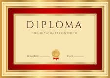 Diploma / Certificate Template With Red Border Stock Image Diploma / Certificate Template With Red Border Stock Image