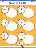 Dire tempo con attività educativa dell'orologio royalty illustrazione gratis Dire tempo con attività educativa dell'orologio royalty illustrazione gratis