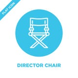 director chair icon vector from furnitures collection. Thin line director chair outline icon vector illustration. Linear symbol royalty free illustration director chair icon vector from furnitures collection. Thin line director chair outline icon vector illustration. Linear symbol royalty free illustration