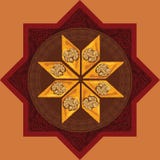 Dirigez l'illustration de la baklava d'un plat hexagonal avec un modèle traditionnel illustration stock Dirigez l'illustration de la baklava d'un plat hexagonal avec un modèle traditionnel illustration stock
