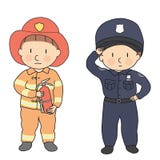 Dirigez l'illustration des professions, du sapeur-pompier et du policier de ville Ce que je veux pour être quand grandissez Costu illustration libre de droits Dirigez l'illustration des professions, du sapeur-pompier et du policier de ville Ce que je veux pour être quand grandissez Costu illustration libre de droits