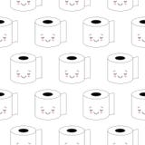 Dirigez l'illustration, mod?le sans couture de papier hygi?nique Sourires heureux, style de bande dessinée, fond blanc Style de K illustration libre de droits Dirigez l'illustration, mod?le sans couture de papier hygi?nique Sourires heureux, style de bande dessinée, fond blanc Style de K illustration libre de droits