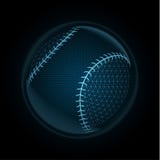 Dirigez l'image d'une boule de base-ball faite de lignes et points rougeoyants illustration libre de droits Dirigez l'image d'une boule de base-ball faite de lignes et points rougeoyants illustration libre de droits