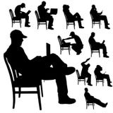 Dirigez la silhouette d'un homme avec un ordinateur illustration de vecteur Dirigez la silhouette d'un homme avec un ordinateur illustration de vecteur