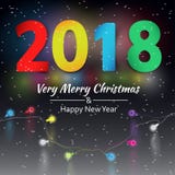 Dirigez le fond avec la guirlande de Noël, le fond 2018 de bonne année illustration de vecteur Dirigez le fond avec la guirlande de Noël, le fond 2018 de bonne année illustration de vecteur