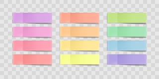 Dirigez les notes collantes colorées, autocollants avec des ombres d'isolement sur un fond transparent Ruban adhésif de papier mu illustration stock Dirigez les notes collantes colorées, autocollants avec des ombres d'isolement sur un fond transparent Ruban adhésif de papier mu illustration stock