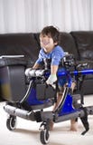 Disabled child in walker