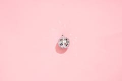 Disco Ball Minimal On Pink Background. 90s Retro Party Concept. Royalty Free Stock Image Disco Ball Minimal On Pink Background. 90s Retro Party Concept. Royalty Free Stock Image
