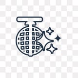 Disco Ball vector icon isolated on transparent background, linear Disco Ball transparency concept can be used web and mobile vector illustration Disco Ball vector icon isolated on transparent background, linear Disco Ball transparency concept can be used web and mobile vector illustration