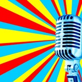 Disco Mic-3. Trendy Mic Against Disco Background With Area For Text (Ideal for CD-cover Disco Mic-3. Trendy Mic Against Disco Background With Area For Text (Ideal for CD-cover