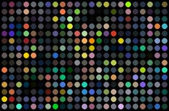 DiscoBrandmauer-Zusammenfassungsentwurf Buntes Punktmosaik auf schwarzem Hintergrund Helle gelbe rote blaue grüne Lichter lizenzfreie abbildung DiscoBrandmauer-Zusammenfassungsentwurf Buntes Punktmosaik auf schwarzem Hintergrund Helle gelbe rote blaue grüne Lichter lizenzfreie abbildung